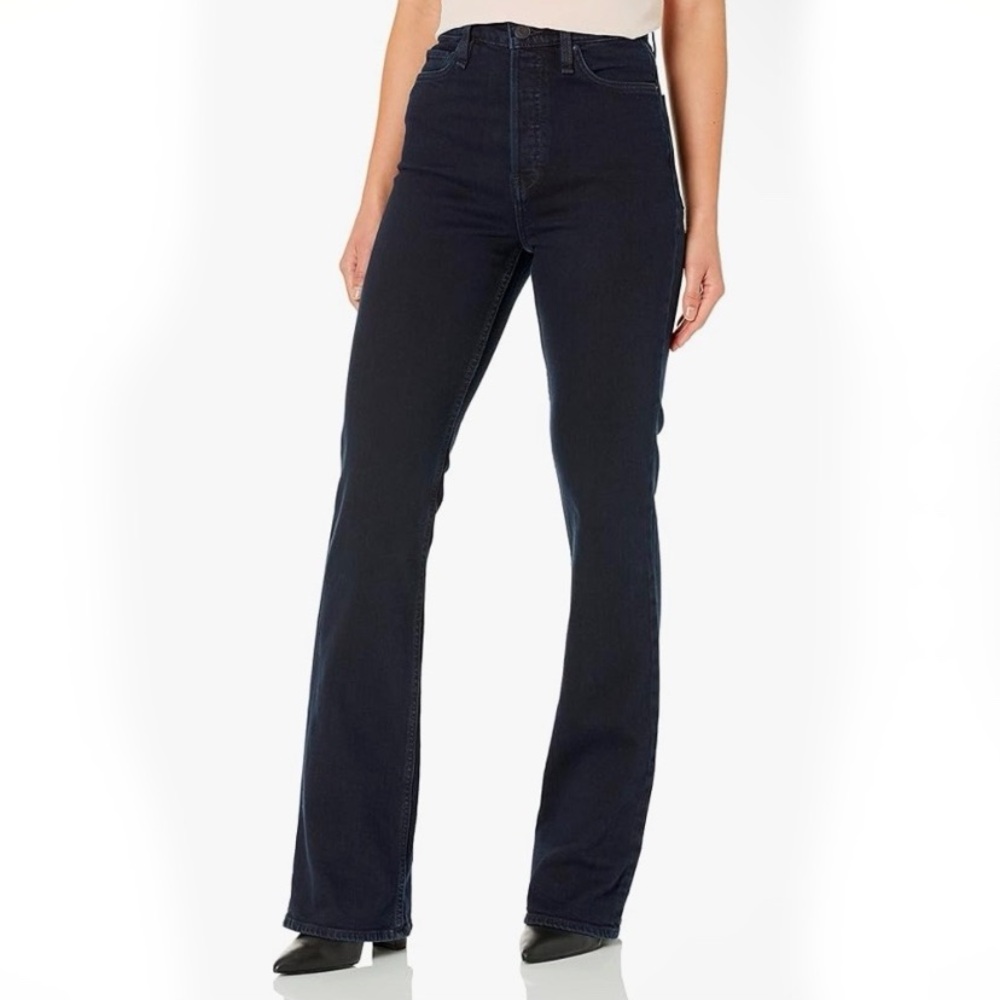 Hudson Jeans Dark Blue/Off Black Flare & Wide Leg Jeans